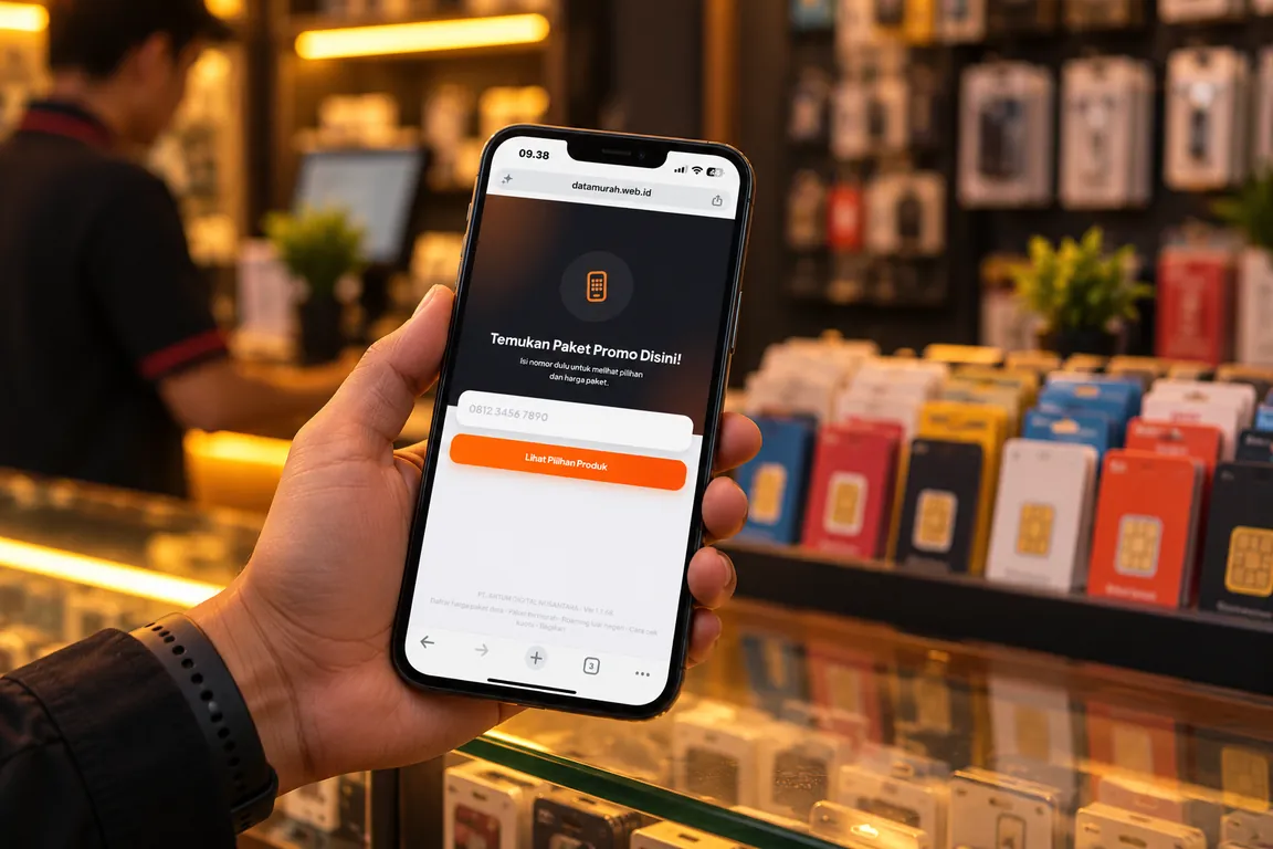 Membeli paket data lewat web tanpa memasang aplikasi